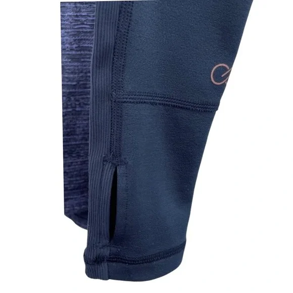 Calia Quarter Zip Pullover Womens Small Navy Blue Space Dye Thumbhole - Picture 7 of 11